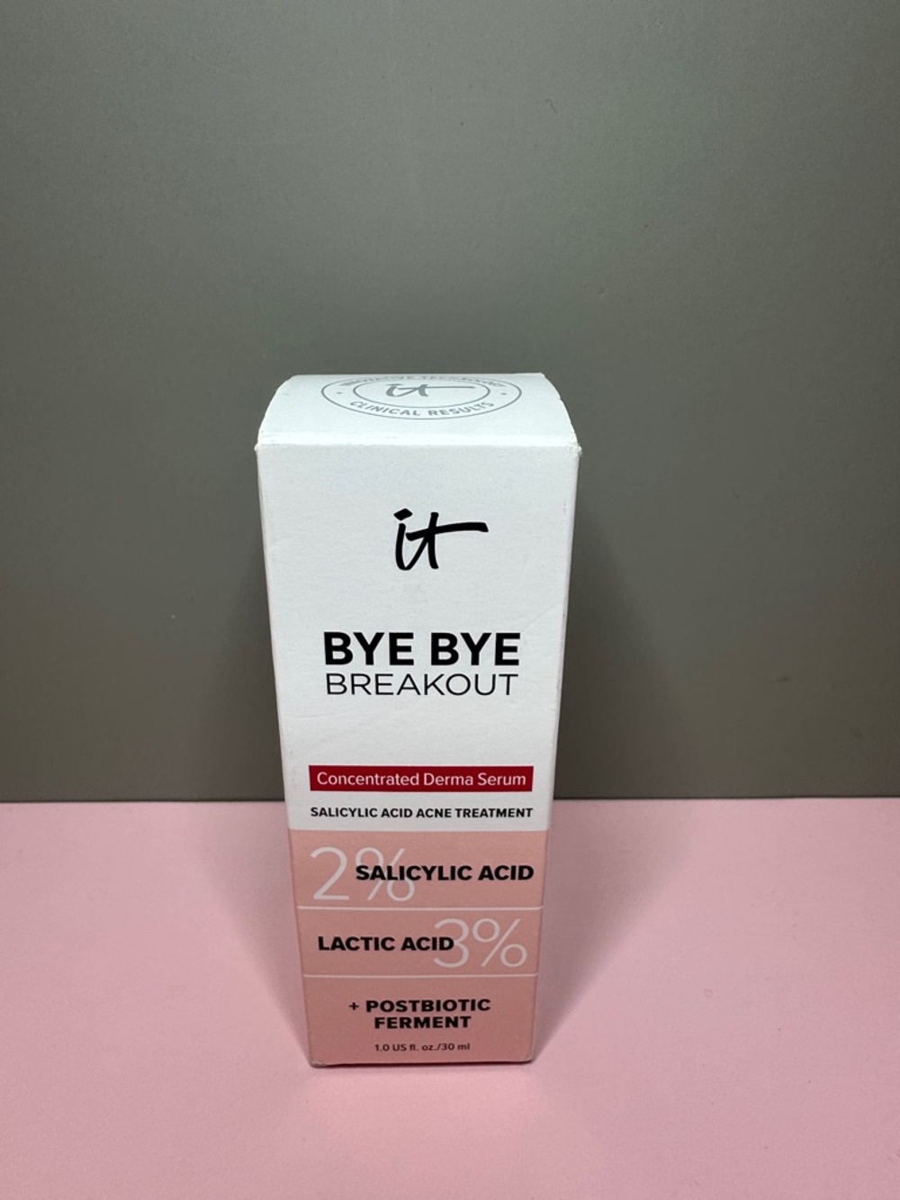 NEW IT Cosmetics Bye Bye Breakout Acne Serum -1 oz 2% Salicylic + 3% Lactic Acid
